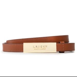 Lauren Ralph Lauren Brown Belt with Gold Buckle